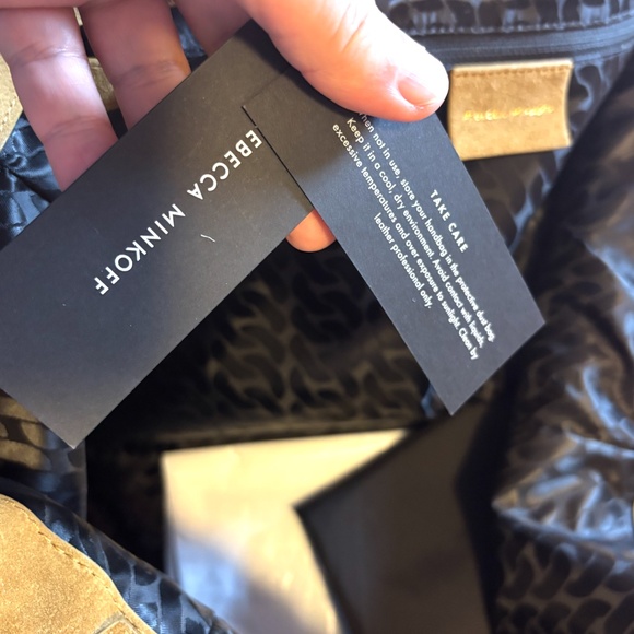 Rebecca Minkoff honey caramel M.A.B carryall hobo suede leather large tote NWT - Picture 12 of 16